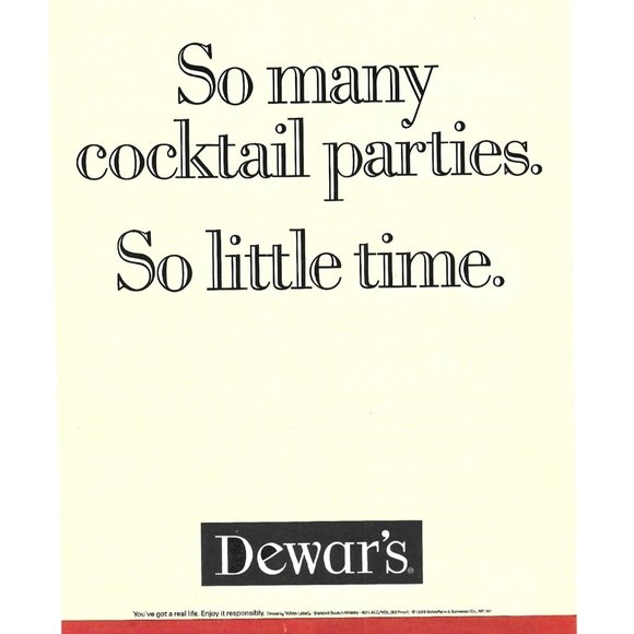 Dewar's Blended Scotch Whisky ADVERT 1990s  Vintage Print Ad - Picture 2 of 2